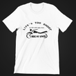 Load image into Gallery viewer, Life's Too Short to Ride with Ugly Men...I Ride My Own. White t-shirt specifically designed by LULU+ROSE for proud Latina women who ride their own Motorcycles. Be Proud. Be Bold. Be Represented.