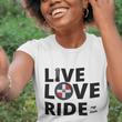 Load image into Gallery viewer, LIVE LOVE RIDE my own with Dominican Flag - SensibleTees