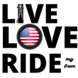 Load image into Gallery viewer, LIVE LOVE RIDE my own with American Flag - SensibleTees