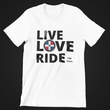 Load image into Gallery viewer, LIVE LOVE RIDE my own with Dominican Flag - SensibleTees