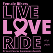 Load image into Gallery viewer, Female Rider LIVE LOVE RIDE Breast Cancer Awareness Tee - SensibleTees