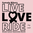 Load image into Gallery viewer, Female Rider LIVE LOVE RIDE Breast Cancer Awareness Tee - SensibleTees