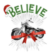 Load image into Gallery viewer, Believe... Christmas T-shirt with Motorcycle Wish - SensibleTees
