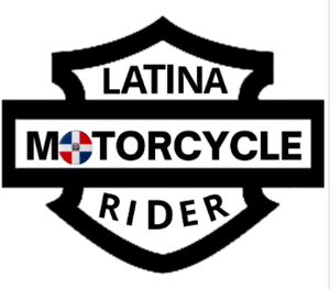 Latina Motorcycle Rider Emblem With Dominican Flag - SensibleTees