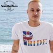Load image into Gallery viewer, LGBTQIA PRIDE Unisex T-shirt with Great Britain Flag