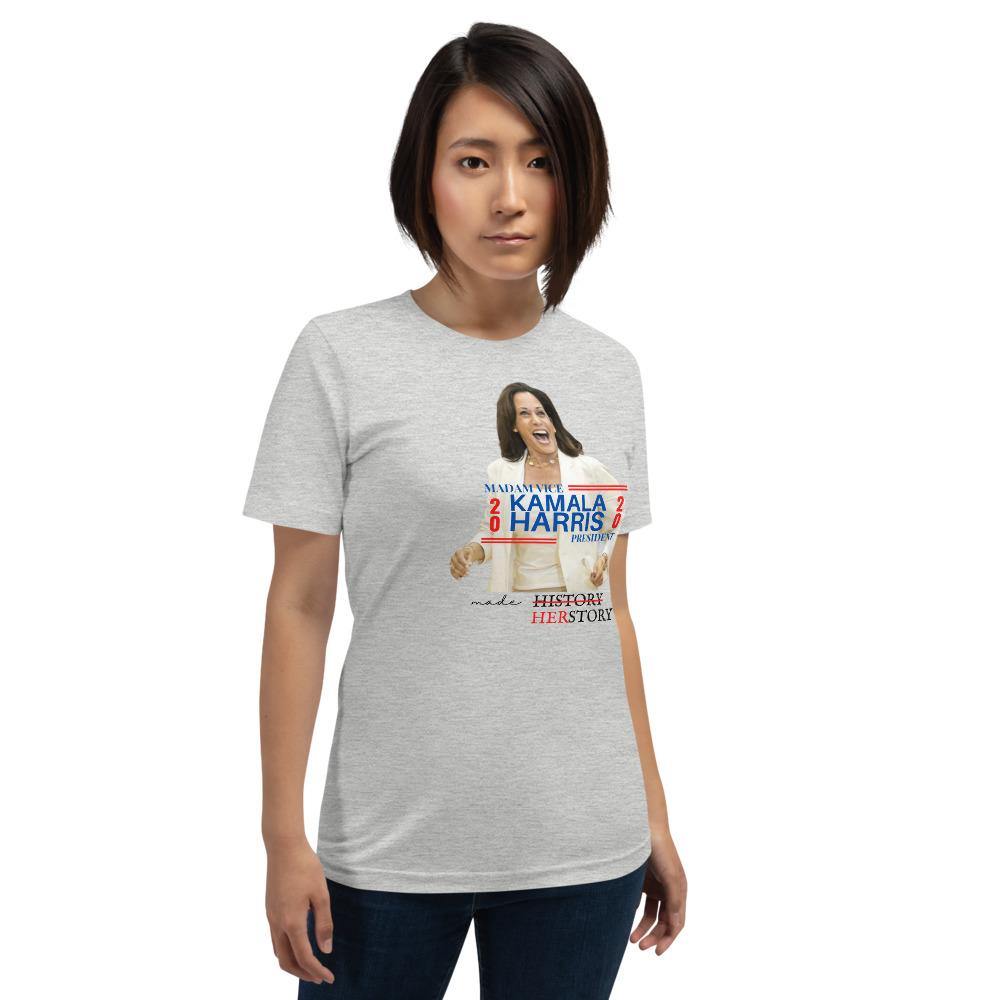 changed SensibleTees Kamala HIStory to – Madam Harris HERstory T-shirt