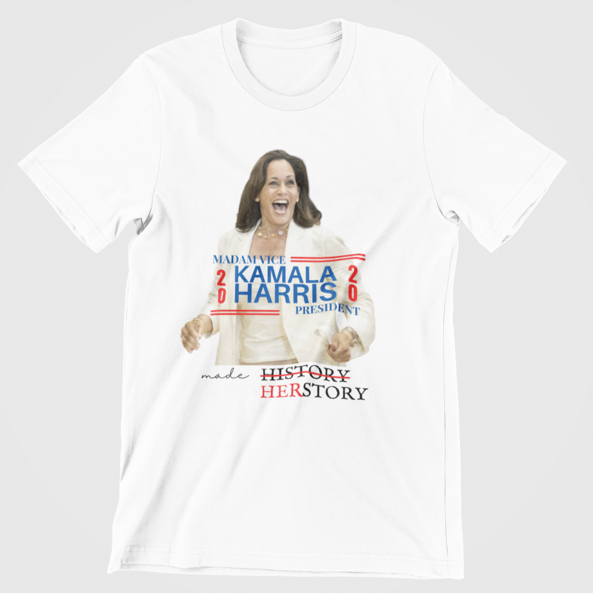Madam Kamala Harris changed HIStory SensibleTees to T-shirt HERstory –