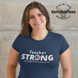 Load image into Gallery viewer, Teacher strong with American flag unisex t-shirt
