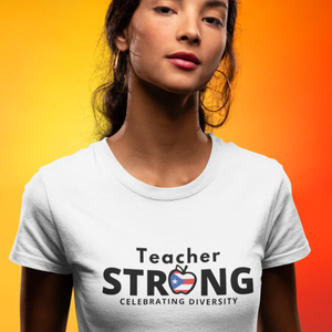 Teacher Strong with Puerto Rican Flag  Unisex T-Shirt