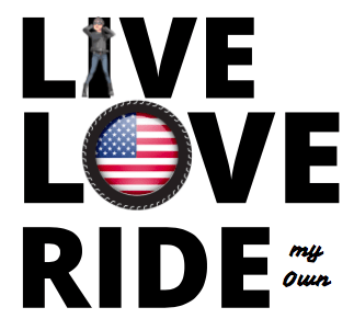 LIVE LOVE RIDE my own with American Flag - SensibleTees