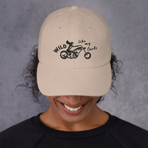 Wild Like My Curls Bagger Motorcycle embroidered  Baseball-Style Cap