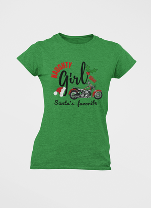 *Naughty Girl Biker...Santa's Favorite T-Shirt - SensibleTees