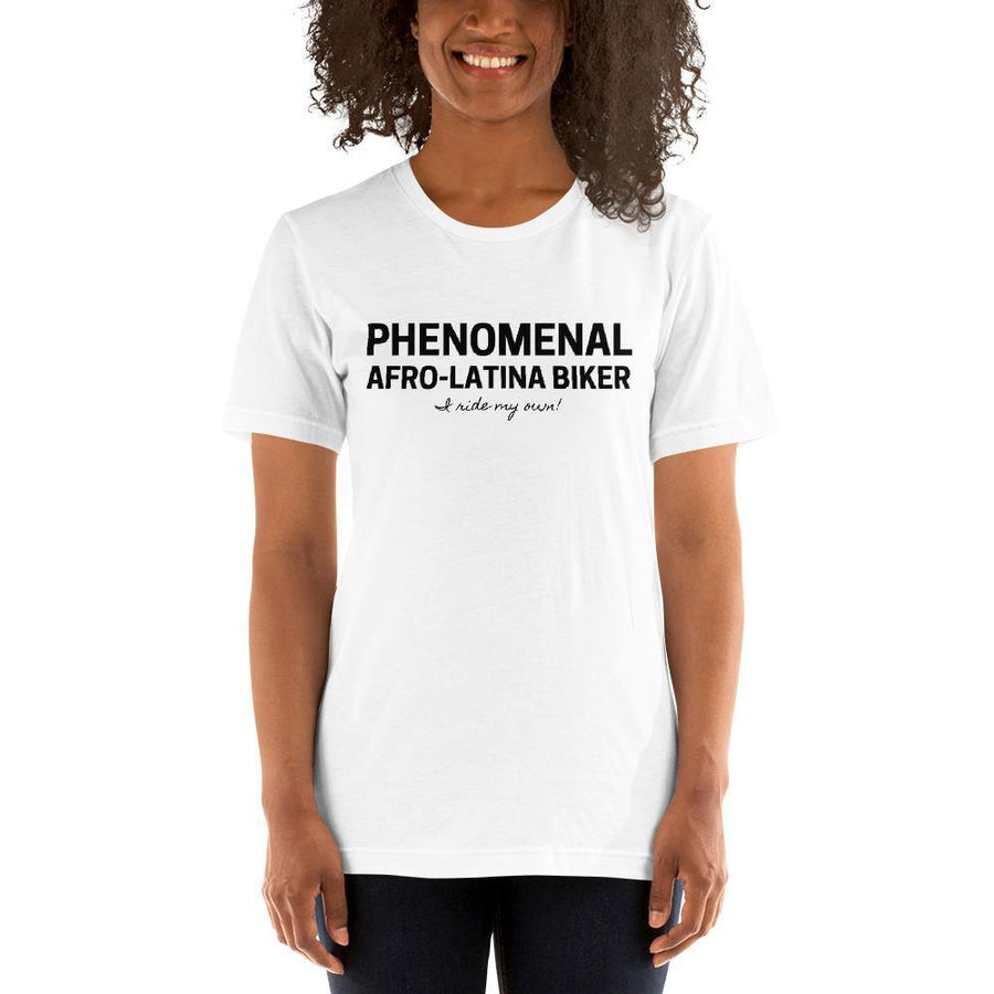 PHENOMENAL Afro-Latina Biker FEMALE BIKER SHIRT – SensibleTees