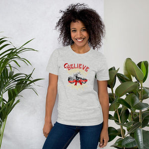 Believe... Christmas T-shirt with Motorcycle Wish - SensibleTees