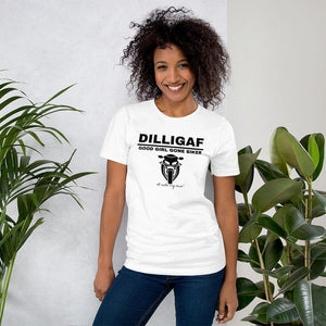*DILLIGAF GOOD GIRL GONE BIKER  motorcycle T-shirt - SensibleTees