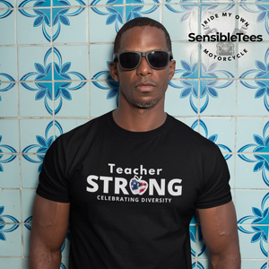 Teacher strong with American flag unisex t-shirt