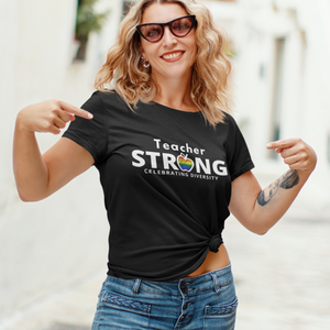 teacher strong with pride flag unisex t-shirt