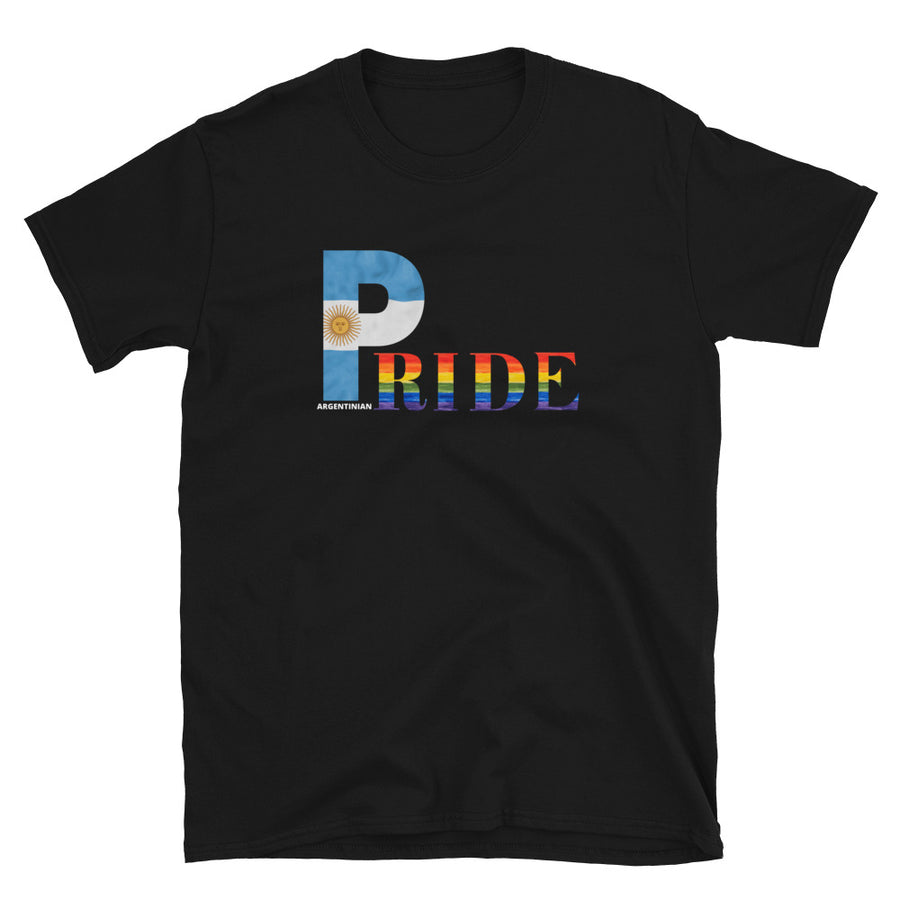LGBTQIA PRIDE  Unisex T-shirt with Argentinian Flag