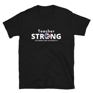 Teacher strong with American flag unisex t-shirt