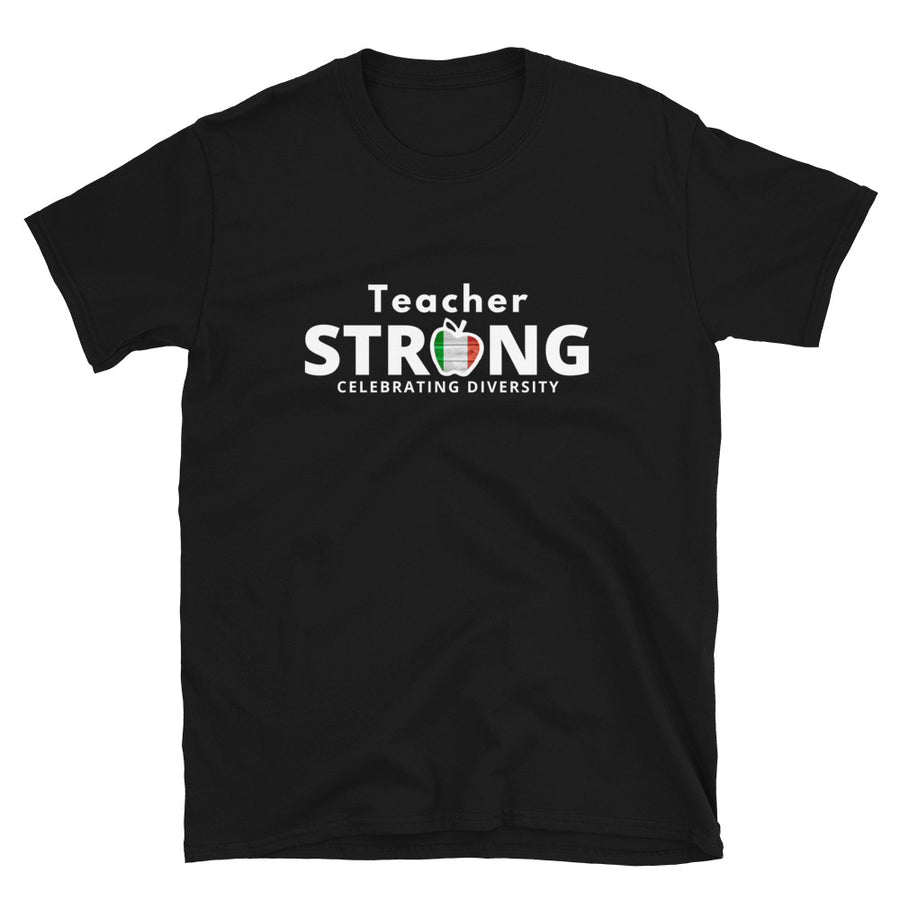 teacher strong with italian flag unisex t-shirt