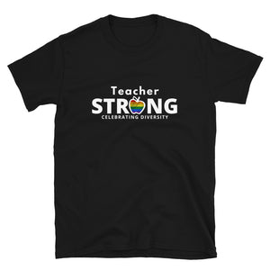 teacher strong with pride flag unisex t-shirt