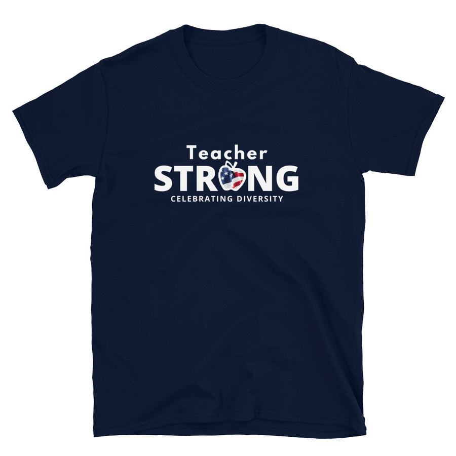 Teacher strong with American flag unisex t-shirt