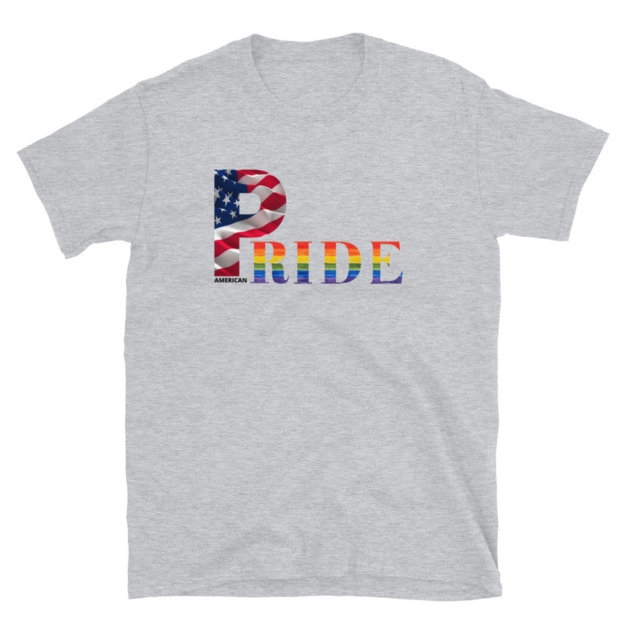 LGBTQIA PRIDE  Unisex T-shirt with American Flag