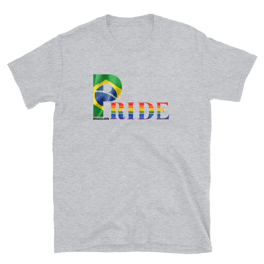 LGBTQIA PRIDE Unisex T-shirt with Brazilian Flag