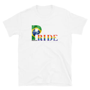 LGBTQIA PRIDE Unisex T-shirt with Brazilian Flag