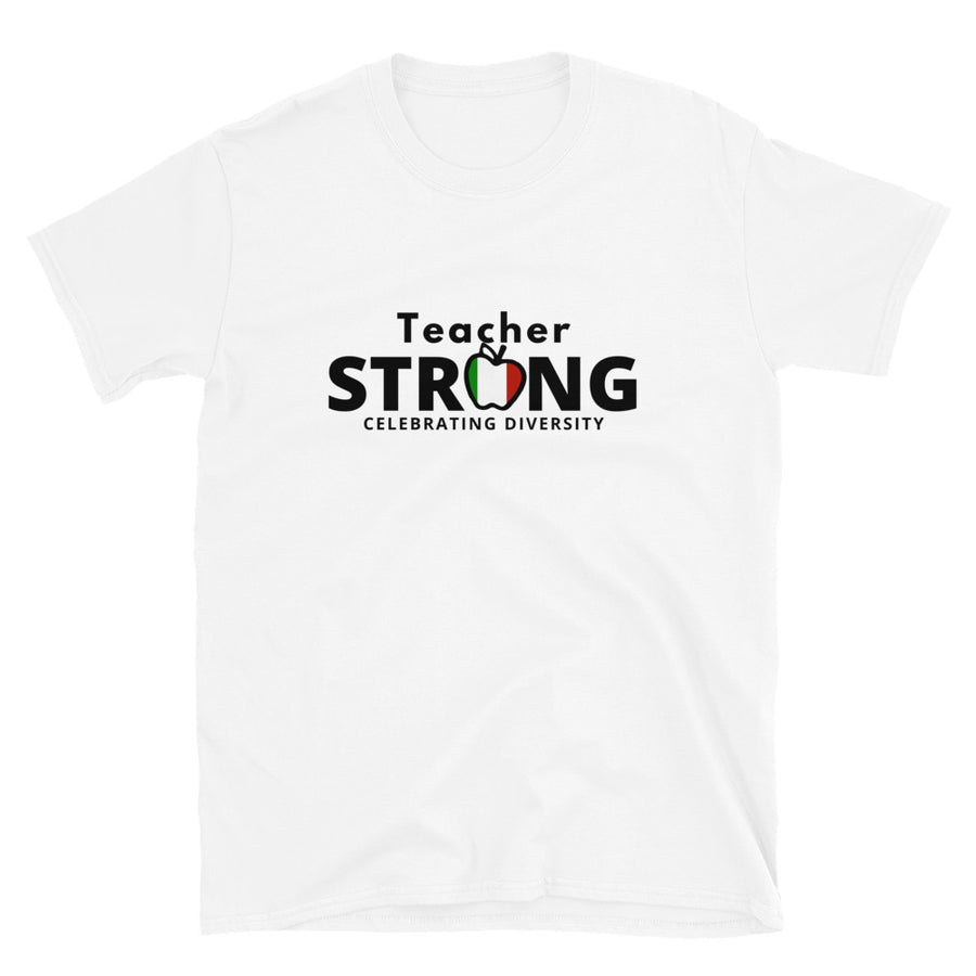 teacher strong with italian flag unisex t-shirt